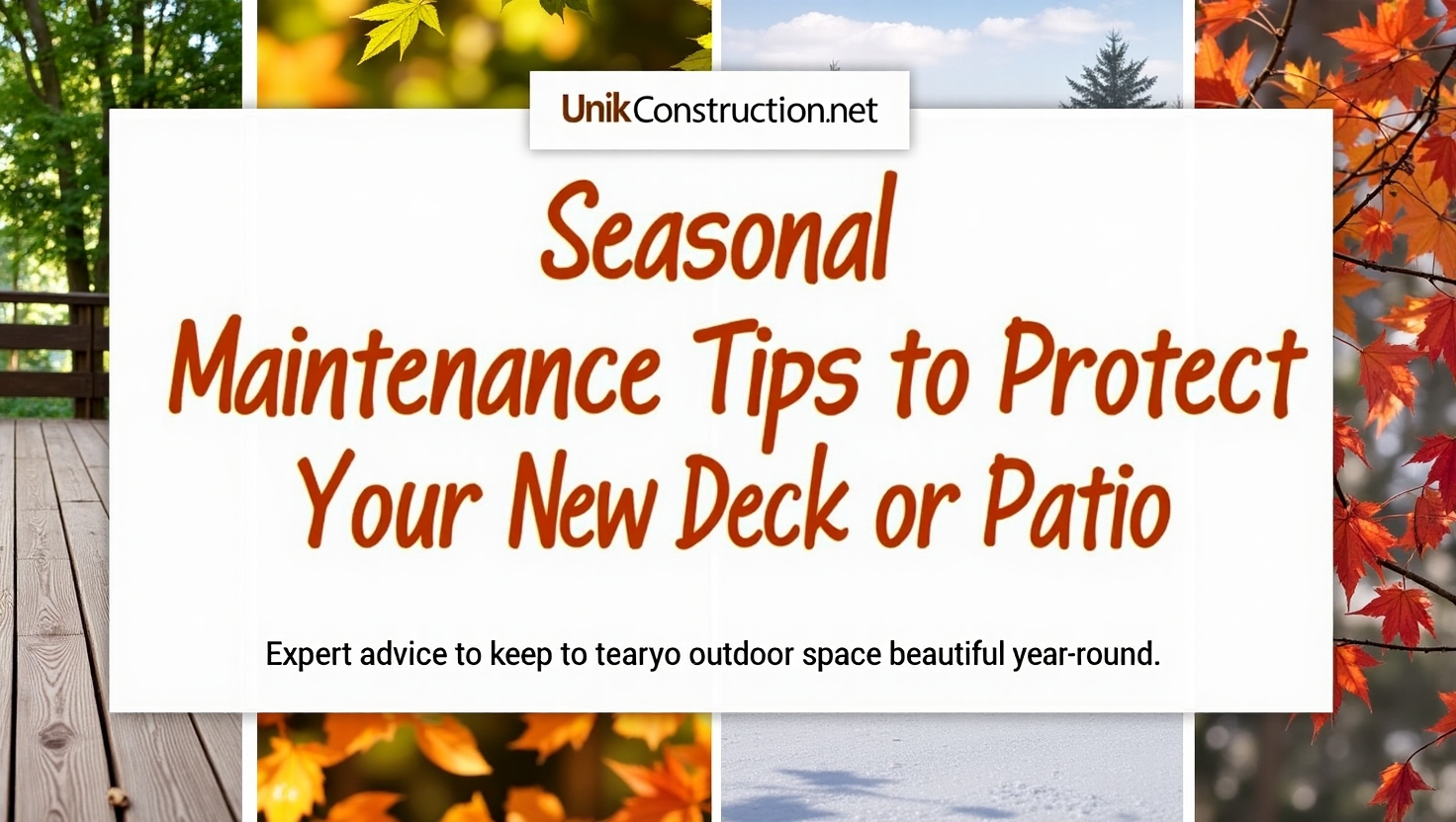 Seasonal Maintenance Tips to Protect Your New Deck or Patio